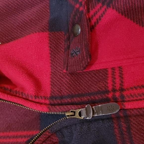 IZOD Vintage Luxury Sport Black Red Check Full Zip Size M - Picture 6 of 7